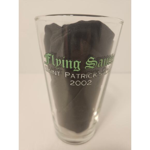 Flying Saucer U2 St. Patrick's Day 2002 Pint Beer Glass We're Pissed We're Rich - Picture 1 of 6